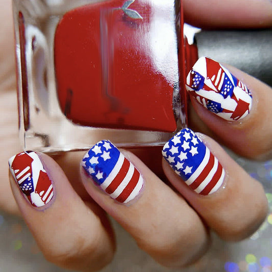 Blue Red Star Independence Day